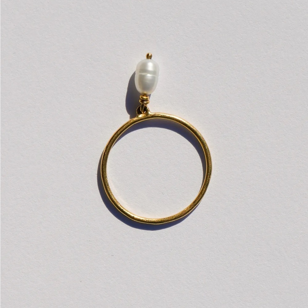 NWT Catbird x Prounis 22k Gold “Rattle” Keshi Pearl Ring